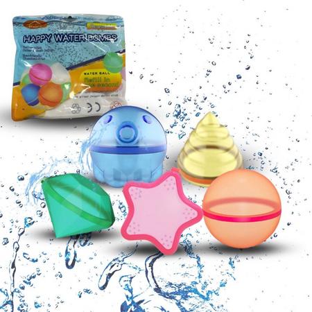 Homezie Herbruikbare Waterballonnen | 5 leuke figuurtjes | Zelfsluitend | Waterspeelgoed | Zwembad Speelgoed | Waterballon | Waterballetjes | Tuin Buitenspeelgoed Voor Jongens & Meisjes